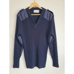 Vintage Canadian Commando Sweater Niagra Knit Military Ribbed Wool Size Large